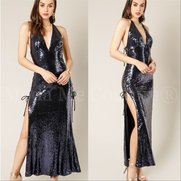 RESTOCK Blue Sequin Dress - Picture 3 of 5